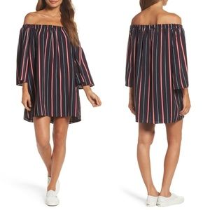 Striped Off-the-Shoulder Dress